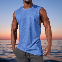 Season:Summer; Sleeve Length:Sleeveless; Gender:Men's; Style:Classic,Fashion,Comfortable,Big and Tall,Esencial; Tops Type:Vest,Sleeveless Shirt,Undershirt,Tank Top; Occasion:Casual,Sports,Gym; Pattern:Plain; Neckline:Crew Neck; Listing Date:07/31/2024 Stretch Sleeveless Muscle Tee For Summer, Sleeveless Muscle Tee For Gym In Summer, Stretch Muscle Tee For Gym In Summer, Sleeveless Cotton Tank Top, Cotton Sleeveless Muscle Tee For Summer, Sleeveless Gym Vest For Spring, Summer Stretch Tank Vest, Stretch Tank Vest For Beach, Stretch Tank Vest For The Beach