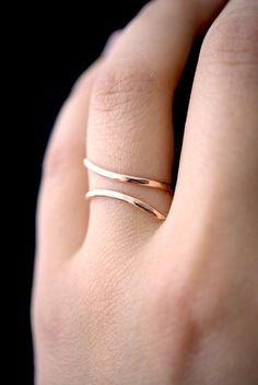 Minimalist Cocktail, Gold Wrap Ring, Curve Ring, Woven Ring, Ring Rosegold, Spiral Ring, Zierlicher Ring, Gold Wrap