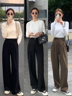 Korean Designers Fashion, Smart Casual Korean Style, Everyday Outfits Korean, Smart Casual Office, Smart Casual Women Outfits, Outfit Korean Style, 일본 패션, Korean Outfit Street Styles, Casual College Outfits