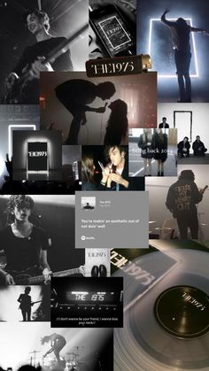 a collage of black and white images with people