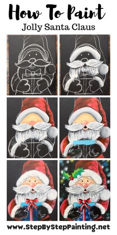 how to paint jolly santa claus with step by step instructions