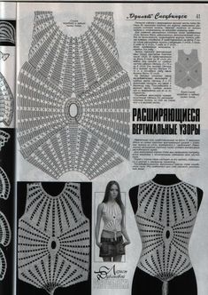 an article in the russian magazine crochet, with pictures of women's bras