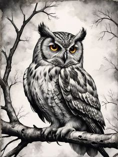 Realistic Owl Tattoo Men, Owls Paintings, Owl Tattoo Men, Cryptic Tattoos, 1975 Tattoo, Owl Tattoo Sleeve, Realistic Animal Drawings