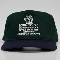 Born to D World is a F Customized embroidered Strapback cap hat Classic clean- #Blank #Born #Cap #Custom #Embroidered #Hat #Strapback #Vintage #World Check more at https://howcandothis.com/manstyle/born-to-d-world-is-a-f-customized-embroidered-strapback-cap-hat-classic-clean-2/ Green Flat Bill Dad Hat With Embroidered Logo, School Hats, Acid Bath, Streetwear Hats, Weather Map, Merch Ideas, Punk Hair, Cap Designs, Embroidered Hat