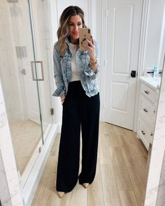 Cute Outfits For The Office, Casual Attire For Women Party, Philadelphia Summer Outfits, Wide Leg Dress Pants Outfit Dressy, Boho Style For Women 40, Women’s Jumpsuit Outfits, Fun Work Outfits Business Casual, Good Friday Outfit, Classic Work Outfits Women