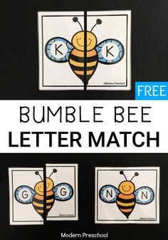 the bumble bee letter match is an easy way to practice letters and numbers with this free printable