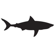 a black and white silhouette of a shark