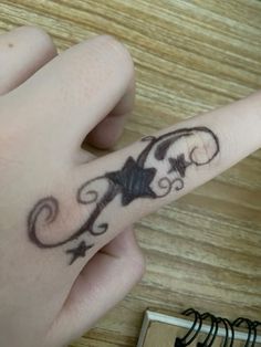 a person's hand with a tattoo on it