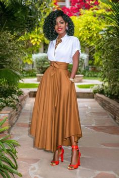 High Rise Skirt Outfit, Stain Skirt Outfit, Asymmetrical Maxi Skirt, Skirt Outfit Casual, Belted Midi Skirt, Skirt Outfits Summer, Style Pantry, Evening Skirts, Stylish Skirts