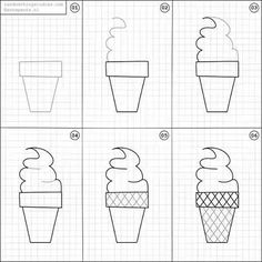 how to draw an ice cream sundae with step by step drawing instructions for kids