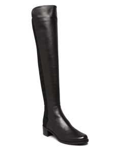 A favorite style for good reason, Stuart Weitzman's over-the-knee boots look and feel great, with leather on the front and move-with-you flexible backs that work with tights, leggings or jeans. Boots Look, Fashion Petite, Fall Fashion Trends, Petite Fashion, Black Leather Boots, Black Blazers, Over The Knee Boots, Over The Knee, Stuart Weitzman