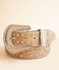 BKE Super Glitz Western Belt - Women's Belts in Champagne | Buckle Belt Women, Belt Brown, Western Belt, Western Belts, Beaded Trim