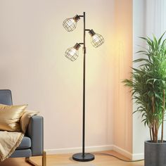 EDISHINE floor lamps are practical and easy to operate, a variety of colors to choose from, suitable for a variety of styles of home decor. Come with 3 E26 base bulbs 4W( 40W equivalent ), 450 lumens, 3000K warm white, industrial floor lamp is bright and energy efficient. Compatible with a variety of normal E26 LED, CFL, incandescent and halogen bulbs, etc(Dimmable Bulb Only, Max.60W). This floor lamp can create different atmospheres and protect your eyes. With a built-in dimmer switch on lamp pole, the farmhouse standing lamp offers full range of brightness from 0% to 100%, allowing you to set the tone of your room the way you like it. Tall Standing Lamp, Floor Lamp For Living Room, Industrial Floor Lamps, Industrial Flooring, Lamp For Living Room, Light Pole, Arm Floor Lamp, Red Copper, Austin Design