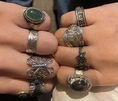 Edgy Rings Grunge, Grunge Jewellery Rings, Rings Y2k Grunge, Grunge Hippie Rings, Goth Chunky Rings, Mazzy Star, Chunky Jewelry