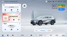 an image of a car on display in the web interface for chinese language and english