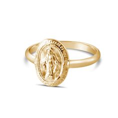 This small Virgin Mary Ring makes a perfect layering ring, made in high quality yet affordable metal, for all day everyday wear. Choose from all Gold Filled or Sterling Silver Mary is 12mm x 9mm, band is 2mm wideMade to order in any size! Chose your size at checkout. Gold Filled has 100 times more gold than gold plated jewelry. You can swim, shower, etc, this ring is made to wear exactly like solid 14K Gold and will not chip or fade or leave your finger green! Gold filled is created by taking a Virgin Mary Ring, Manifestation 2024, Quinceanera Jewelry, Quince Ideas, Alternative Jewelry, Layered Rings, Yellow Jewelry, All Day Everyday, Catholic Jewelry