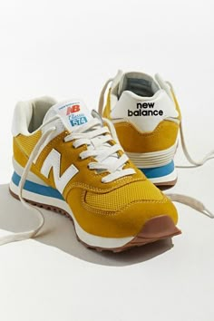 New Balance 574 Colorful, Colorful New Balance Shoes, New Balance Shoes 574 Outfit, Shoes Sneakers For Men, Colored Sneakers, Sneakers Dress, Colorful Sneakers, Lifestyle Sneakers, Yellow Sneakers