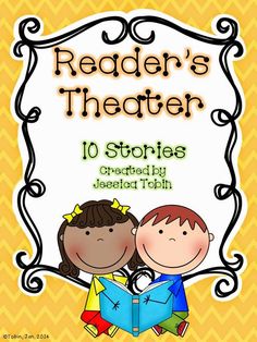 reader's theater poster with two children reading