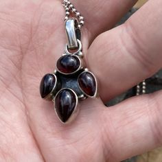 Pendant 1.25 inches  Chain 24 inches  Sterling silver and garnet 2024 Style, Sterling Silver Necklace, Vintage Boho, Dream Wardrobe, Sterling Silver Necklaces, Pendant Necklaces, Garnet, Necklace Etsy, Jewelry Necklace Pendant