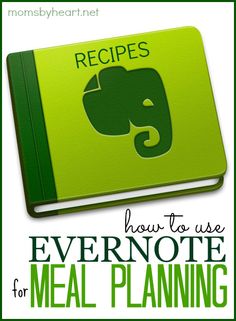 the book cover for how to use evernote meal planning, with an elephant on it