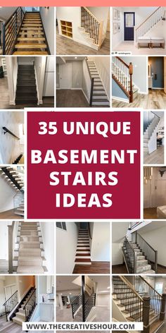 staircases with the words 25 unique basement stairs ideas