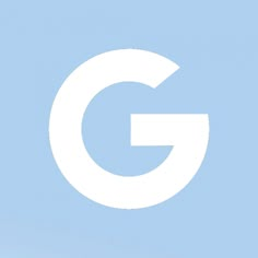 the letter g in white on a blue background