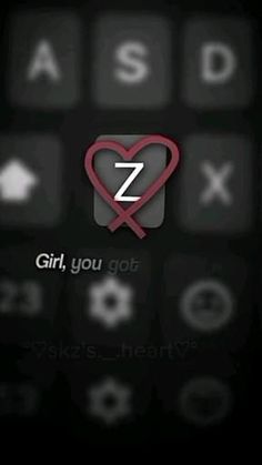 the letter z is in the shape of a heart