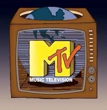 an old tv with the word music television on it