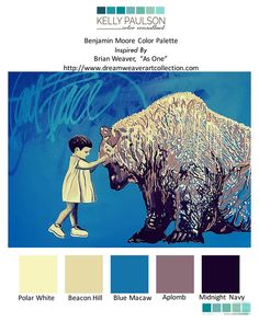 Inspired Paint Colors, "As One" by Brian Weaver Blue Macaw, Beacon Hill, Midnight Navy