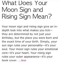 a sign that says, what does your moon sign and rising sign mean? '