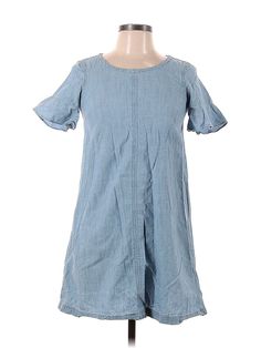 Madewell Casual Dress Size: 2X-Small Blue Dresses - used. 100% Cotton, Crew Neck, Short, Short Sleeve | Madewell Casual Dress: Blue Dresses - Used - Size 2X-Small Blue Dress Casual, Clean Out, Dress Blue, Secondhand Clothes, Second Hand Clothes, Casual Dresses For Women, Thrift Store, Blue Dresses, Madewell