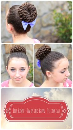 5 Minute Hairstyles, Dance Hairstyles, Rope Twist, Hair Designs, Librarian, Hair Videos, Hair Updos