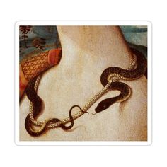 a snake is on the back of a woman's neck