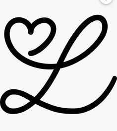 a black and white image of the letter g with a heart in it's center