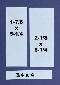 two pieces of white paper with numbers on them and one piece missing from the side