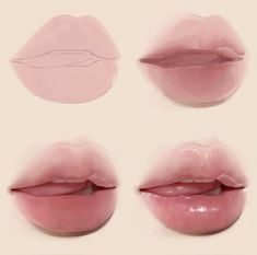 four different lip shapes are shown on a white background