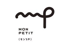 the monogram for mon petitt is shown in black on a white background with japanese characters