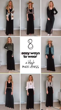 Black Maxi Dress Outfit, Fashion Capsule Wardrobe, Maxi Dress Outfit, Fashion Capsule, Fashion Hacks Clothes, Black Midi, Long Black Dress, Black Maxi, Style Maxi Dress