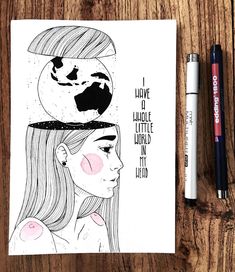 an instagram page with a drawing of a woman's face