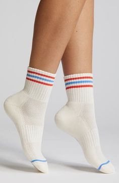 Le Bon Shoppe GIRLFRIEND SOCKS | Nordstrom Quarter Socks, Fabric Gift Bags, At The Top, Nordstrom Store, Fabric Gifts, Free Fabric, Knitting Socks, Crew Socks, Polyester Spandex