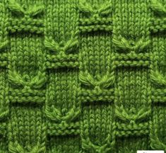 the green knitted fabric is very close up