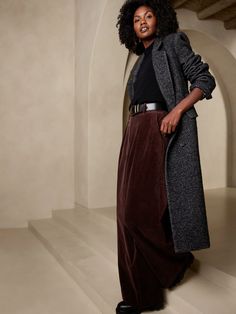 Rivoli Relaxed Corduroy Pant | Banana Republic Curator Aesthetic, Norman Aesthetic, Moody Fashion, Gallery Curator, Corduroy Fashion, Dark Cherry Red, Baddie Vibes, Cherry Red Color, Corduroy Pant