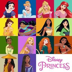 disney princesses are all different colors and sizes