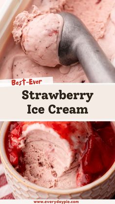 A creamy serving of homemade strawberry ice cream. Strawberry Frozen Custard, Strawberry Custard Ice Cream Recipe, Strawberry Custard Recipe, Custard Ice Cream Recipe, Homemade Ice Cream Recipes Machine, Strawberry Custard, Banana Split Ice Cream, Cream Photography, Homemade Strawberry Ice Cream