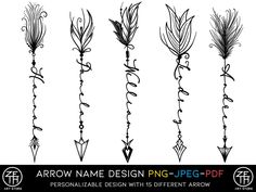 arrow name design png - peg - proff for personalize with 5 different arrows