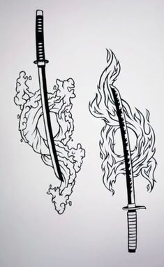 Demon Slayer Swords Tattoo Ideas, High Frequency Tattoo, Demon Slayer Swords Tattoo, Matching Demon Slayer Tattoos, Tattoo Ideas For Men Anime, Tattoo Ideas Demon Slayer, Anime Tattoo Demon Slayer, Simple Demon Slayer Tattoo, Anime Tattoos Small Demon Slayer