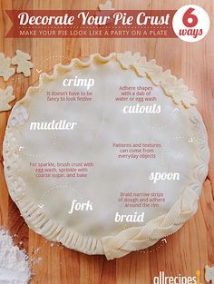 a pie crust with instructions to make it look like a party on a platter