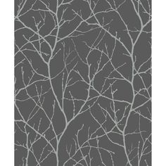 a tree branch wallpaper with grey and white branches on the side, against a dark gray background