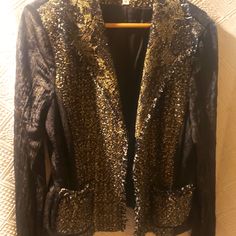 This Item Is My Personal Favorite Jacket. This Jacket Was Designed By Alberto Makali And Is By Far One Of The Most Beautiful Garments That I've Ever Laid Eyes On. It Was Worn On The Red Carpet In 2015 At The Life Ball, Along Side Fergie, Kelly Osborne, Adam Lambert And Dsquared. The Collar Is Completely Streded, Which Adds Lots Of Funk To The Blazer; While The Back And Sleeves Are Made Of Crushed Velvet Stretch Material With A Light Paisley-Type Print Flowing Throughout. This Jacket Can Be Worn Elegant Tailored Tweed Jacket For Party, Tailored Tweed Jacket With Long Sleeves For Evening, Tailored Long Sleeve Tweed Jacket For Evening, Tailored Long Sleeve Tweed Evening Jacket, Fall Workwear Blazer With Sequins, Glamorous Fall Office Blazer, Tailored Glamorous Fall Outerwear, Glamorous Tailored Fall Outerwear, Glamorous Tailored Outerwear For Fall