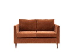 Charlesville 2 Seater Sofa, Rust Fabric, Tapered Arms, Wooden Legs,  Back Cushions Rust Fabric, Sofa 2 Seater, Orange Sofa, Soft Furnishings Cushions, Chandelier Floor Lamp, Wooden Leg, Contemporary Sofa, Sofa Armchair, 2 Seater Sofa